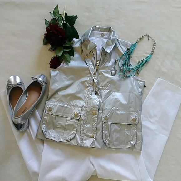 SALE! NWT LRL Silver/White Reversible Vest Jacket - Picture 2 of 8